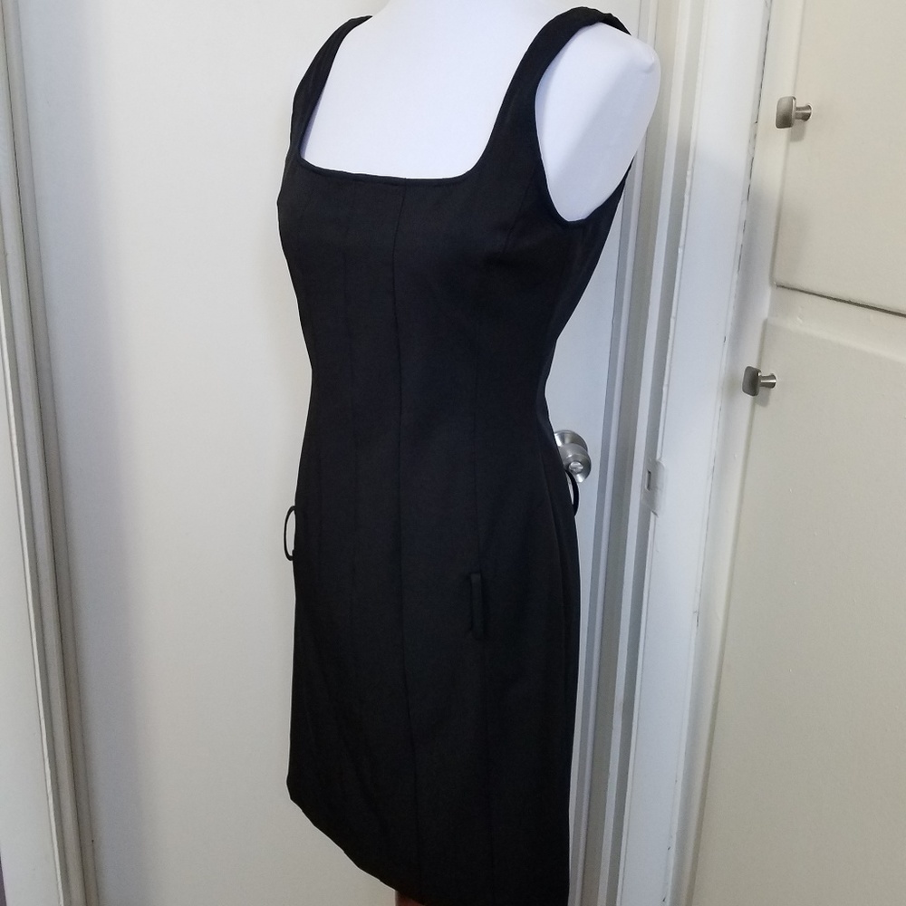 RALPH LAUREN Plaid Label Black Sheath Dress 6-8 M